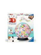  ПЪЗЕЛ 3D за деца топка (72ч) Топка Squishmallows,  Ravensburger Puzzle, 13 x 13 cm, 11583