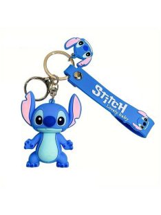   Ключoдържател със силиконова фигурка Стич, Stitch, 6.50 х 5.50 см, Син