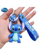 Ключoдържател със силиконова фигурка Стич, Stitch, 6.50 х 5.50 см, Син