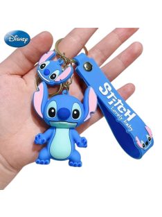   Ключoдържател със силиконова фигурка Стич, Stitch, 6.50 х 5.50 см, Син