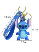 Ключoдържател със силиконова фигурка Стич, Stitch, 6.50 х 5.50 см, Син