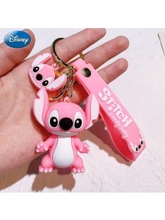   Ключoдържател със силиконова фигурка Стич, Stitch in pink, 6.50 х 5.50 см, Розов
