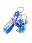 Ключoдържател със силиконова фигурка Стич, Stitch with Toy, 6.50 х 5.50 см, Син