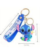 Ключoдържател със силиконова фигурка Стич, Stitch with Toy, 6.50 х 5.50 см, Син
