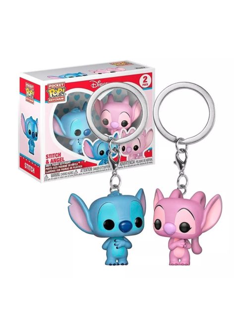 Ключодържател с 2 фигурки Funko Pocket POP Disney, Lilo & Stitch with Angel, 3+ години