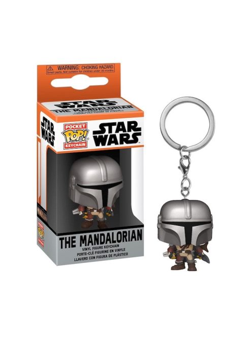 Ключодържател с фигурка Funko Pocket Pop Star Wars, The Mandalorian with gun, 4 cm