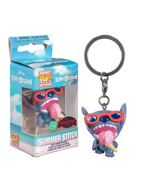 Ключодържател с фигурка Funko Pocket POP Disney, Lilo & Stitch with Ice Cream, 3+ години