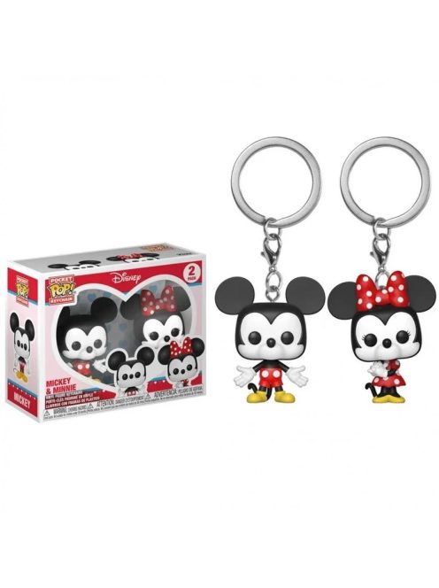 Ключодържател с 2 фигурки Funko Pocket POP Disney, Mickey and Minnie Mouse, 3+ години
