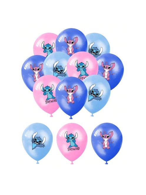 Комплект  балони (12ч) Стич, Латекс, Disney Lilo and Stitch Stay Weird balloon set, 30 cm