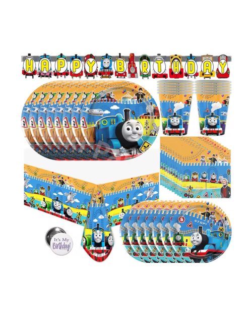 Комплект банер и чаши-чинийки-салфетки-покрувка (66ч.) Томас и Приятели, Party set Thomas and Friends