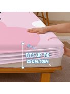 Детски чаршаф с ластик Disney Stitch Birthday, 99 x 190 cm, Височина 25 cm, Роз