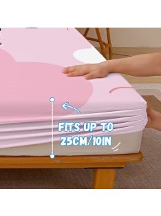   Детски чаршаф с ластик Disney Stitch Birthday, 99 x 190 cm, Височина 25 cm, Роз