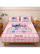 Детски чаршаф с ластик Disney Stitch Birthday, 99 x 190 cm, Височина 25 cm, Роз