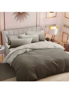   Двулицево спално бельо с ластик, 6 части, 17697. 200 x 230 см, Сив пепел