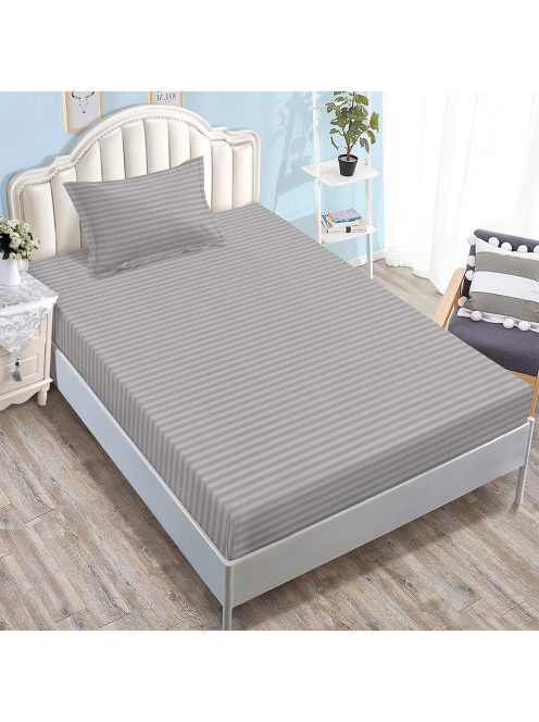 Долен чаршаф с ластик и калъфка (размер 80/90x200), 2 части , 17774, Сив