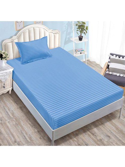 Долен чаршаф с ластик и калъфка (размер 80/90x200), 2 части , 17779, Светлосин