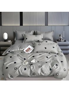   Двулицево спално бельо с ластик Сърчица, 6 части, 17915. 200 x 230 см, Сив/Черен