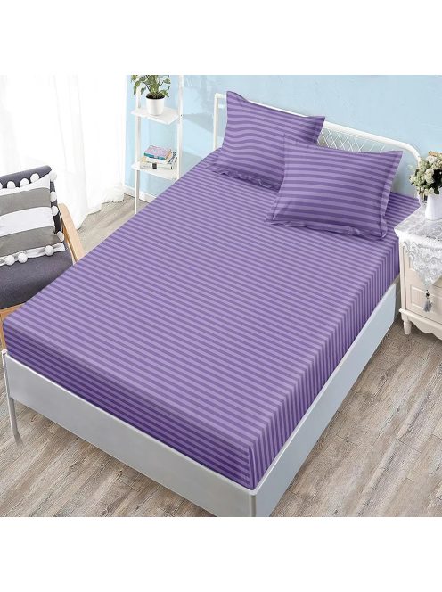Долен чаршаф с ластик и 2 калъфки (размер 160/180x200), 3 части , 18232, Лилав