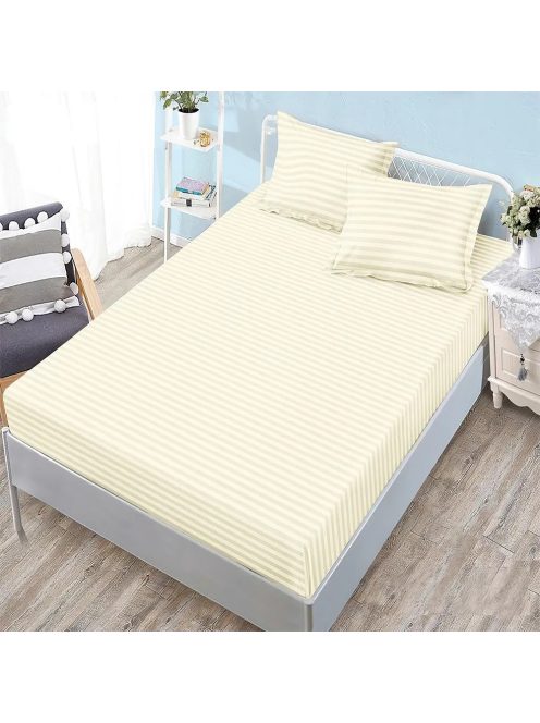 Долен чаршаф с ластик и 2 калъфки (размер 160/180x200), 3 части , 18233, Светложълт