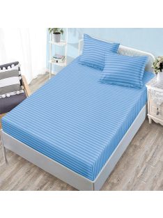   Долен чаршаф с ластик и 2 калъфки (размер 160/180x200), 3 части , 18235, Светлосин