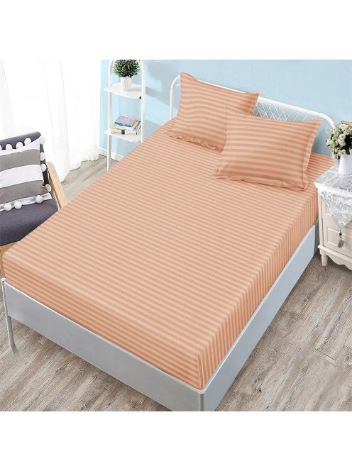 Долен чаршаф с ластик и 2 калъфки (размер 160/180x200), 3 части , 18239, Кайсия