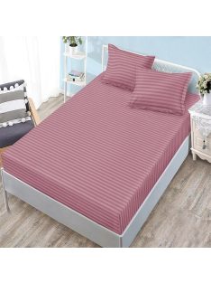   Долен чаршаф с ластик и 2 калъфки (размер 160/180x200), 3 части , 18240, Тъмнорозов