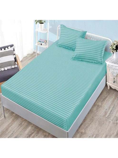 Долен чаршаф с ластик и 2 калъфки (размер 160/180x200), 3 части , 18242, Тюркоаз