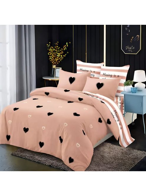 Двулицево спално бельо с ластик Сърчица, 6 части, 18483. 200 x 230 см, Беж