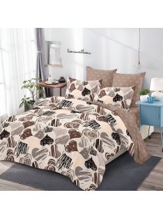  Двулицево спално бельо с ластик Сърчица, 6 части, 18522. 200 x 230 см, Беж/Кафяв