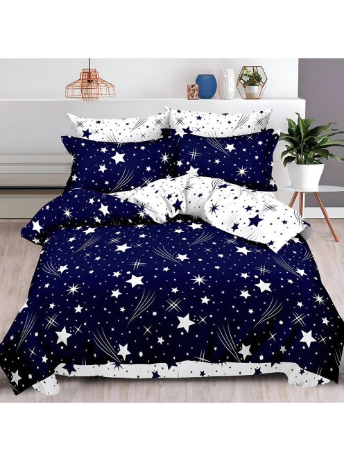 Двулицево спално бельо с ластик Stars, 6 части, 18529. 200 x 230 см, Син/Бял