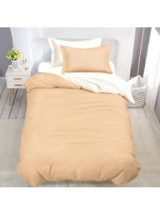   Двулицево спално бельо с ластик (размер за приста), 4 части, 160 х 200 см, Бежаво/Кремаво