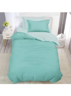   Двулицево спално бельо с ластик (размер за приста), 4 части, 160 х 200 см, Тюркоаз/Светло тюркоаз