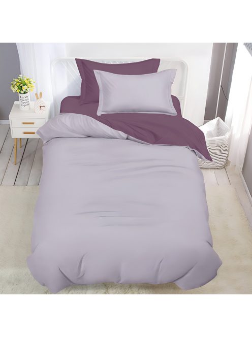 Двулицево спално бельо с ластик (размер за приста), 4 части, 160 х 200 см, Светолилаво/Лилаво