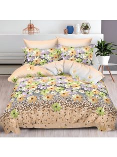   Двулицево спално бельо с ластик Цветя, 6 части, 18584. 200 x 230 см, Многоцветен