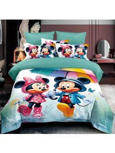   Детски спален комплект Мики и Мини Маус 3D (Реална визия), 6 части, Disney Mickey and Minnie Mouse raining bedding set, 200x230cm