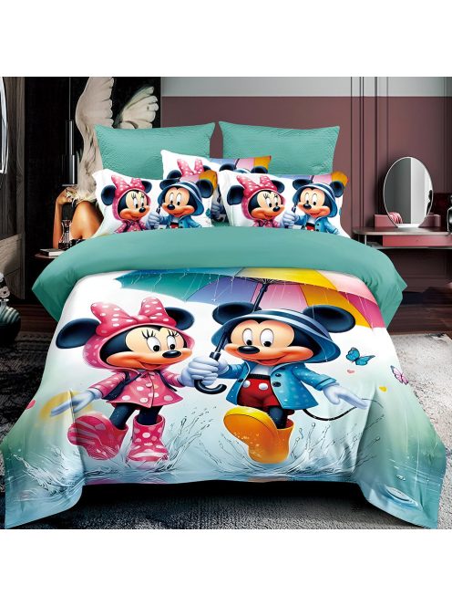Детски спален комплект Мики и Мини Маус 3D (Реална визия), 6 части, Disney Mickey and Minnie Mouse raining bedding set, 200x230cm