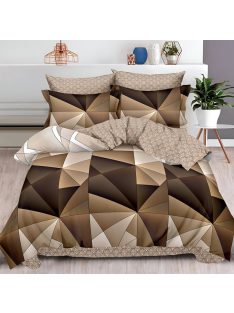   Двулицево спално бельо с ластик, 6 части, 18913. 200 x 230 см, Беж/Кафяв