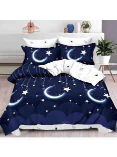   Двулицево спално бельо с ластик Stars, 6 части, 18965. 200 x 230 см, Син/Бял