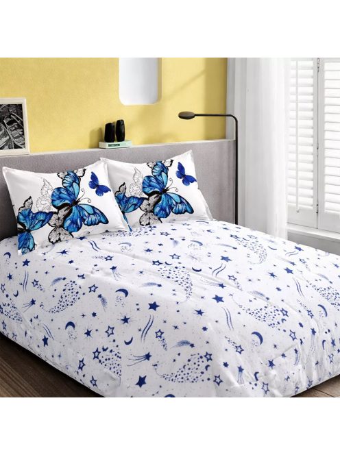 Долен чаршаф с 4 калъфки (размер 220x240), 5 части , 18986, Бял/Син