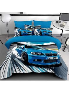  Двулицево детско спално бельо 3D, BMW, 200 x 230 cm, 6 части, 19106, Син/Бял
