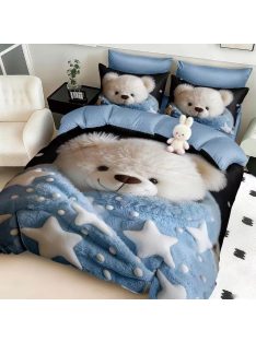   Двулицево детско спално бельо 3D, Bear-My friendS 200 x 230 cm, 6 части, 19116, Син/Бял
