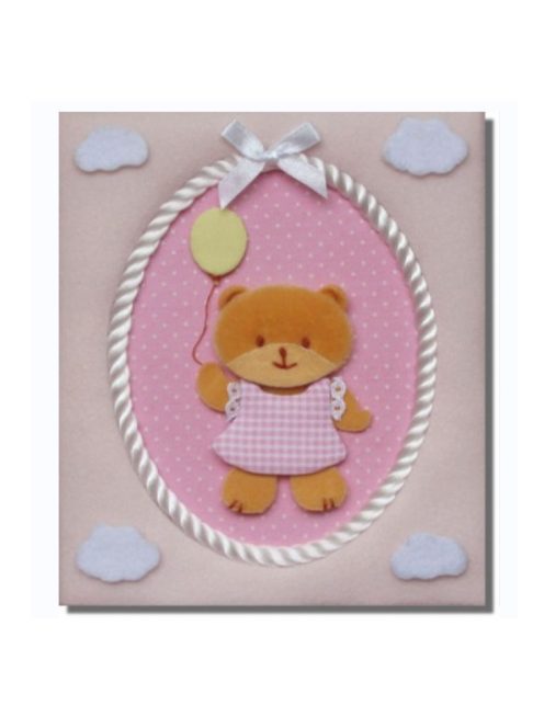 Фото-албум с бродерия МЕЧЕ с балон, За 100 бр. снимки, Розов, FBA-40